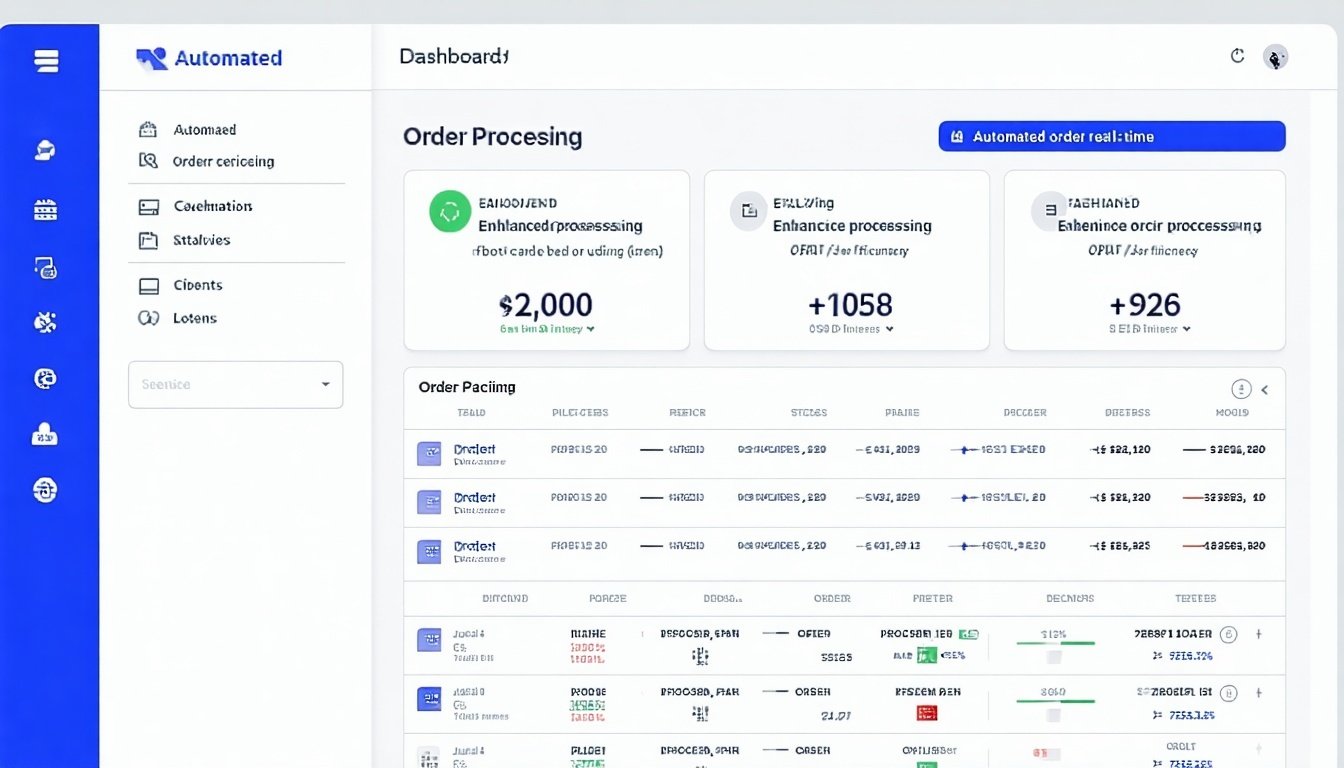 A digital dashboard showcasing automated order pro